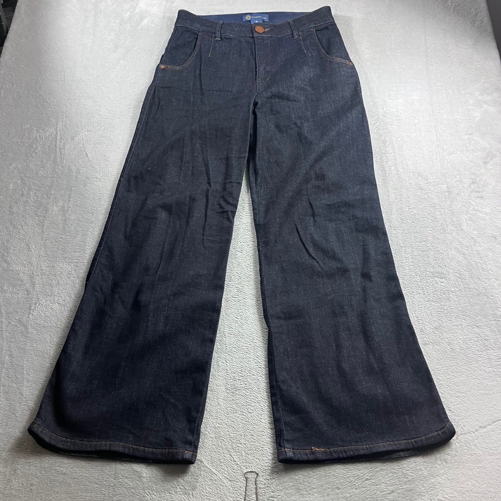 Democracy Ab'solution Wide Leg Jeans Dark Wash High Rise Denim Trousers 8